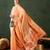 Orange woven design banarasi saree with blouse piece