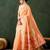 Orange woven design banarasi saree with blouse piece