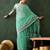 Sea green woven design banarasi saree with blouse piece