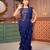 Navy blue saree girl's ruffle saree with embroidered blouse