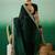 Green zari embroidered sequinned border saree with blouse