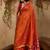 Orange ethnic motifs woven design saree with unstitched blouse