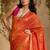 Orange ethnic motifs woven design saree with unstitched blouse