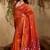 Orange ethnic motifs woven design saree with unstitched blouse
