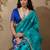 Blue ethnic motifs woven design saree with unstitched blouse