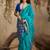 Blue ethnic motifs woven design saree with unstitched blouse