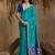 Blue ethnic motifs woven design saree with unstitched blouse