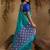 Blue ethnic motifs woven design saree with unstitched blouse
