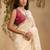 Off white ethnic motifs woven design saree with unstitched blouse