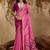 Pink ethnic motifs woven design saree with unstitched blouse