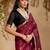 Maroon ethnic motifs woven design saree with unstitched blouse