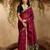 Maroon ethnic motifs woven design saree with unstitched blouse