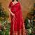 Red ethnic motifs woven design saree with unstitched blouse