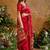 Red ethnic motifs woven design saree with unstitched blouse