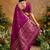 Magenta ethnic motifs woven design saree with unstitched blouse