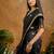 Black ethnic motifs woven design saree with unstitched blouse