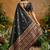 Black ethnic motifs woven design saree with unstitched blouse