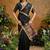 Black ethnic motifs woven design saree with unstitched blouse