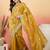 Mustard embroidered  saree with blouse piece