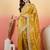 Mustard embroidered  saree with blouse piece