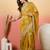 Mustard embroidered  saree with blouse piece