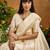 Cream ethnic motifs woven design saree with unstitched blouse