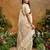 Cream ethnic motifs woven design saree with unstitched blouse