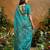 Blue ethnic motifs woven design saree with unstitched blouse