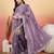 Purple embroidered saree  with blouse