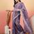 Purple embroidered saree  with blouse