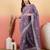 Purple embroidered saree  with blouse