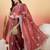 Pink embroidered saree with blouse