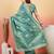 Teal embroidered saree with blouse