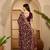 Magenta kashmiri thread work embroidered saree with belt & unstitched blouse