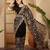 Black floral embroidered kashmiri thread work  georgette saree