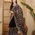 Black floral embroidered kashmiri thread work  georgette saree