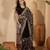 Black floral embroidered kashmiri thread work  georgette saree