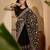 Black floral embroidered kashmiri thread work  georgette saree
