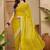 Yellow embellished embroidered poly chiffon heavy work saree