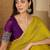 Yellow embellished embroidered poly chiffon heavy work saree