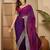 Purple embellished embroidered poly chiffon heavy work saree