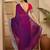 Purple embellished embroidered poly chiffon heavy work saree