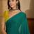 Green floral embroidered heavy work saree