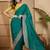 Green floral embroidered heavy work saree