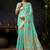Sky blue organza khadi saree with elegant jhallar festive wear saree