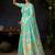 Sky blue organza khadi saree with elegant jhallar festive wear saree