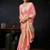 Baby pink organza khadi saree with elegant jhallar festive wear saree