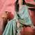 Blue ethnic motifs woven design zari saree