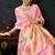 Baby pink organza khadi saree with elegant jhallar festive wear saree