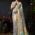 Gray organza khadi saree with elegant jhallar festive wear saree
